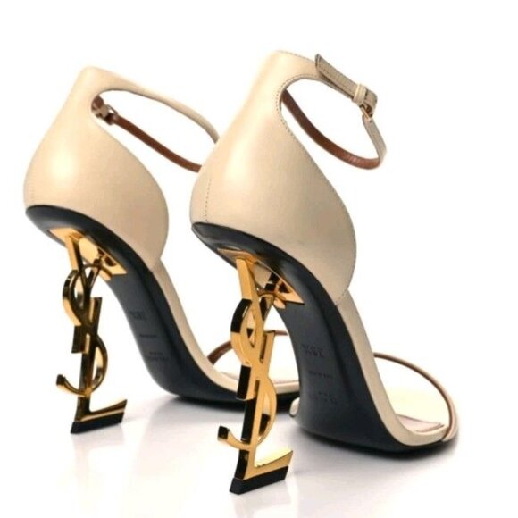 Saint Laurent Shoes - Saint Laurent Opyum YSL Logo Heels In Size 39.5